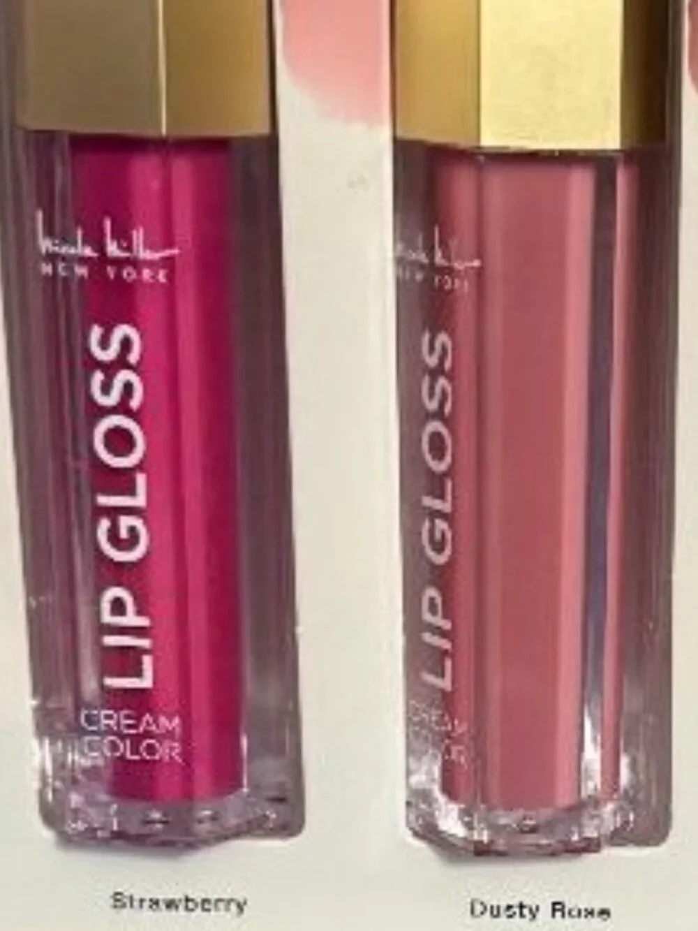 NICOLE MILLER NEW YORK 4 PACK ROSY NUDE HIGH SHINE SHADES CREAM COLOR LIP GLOSS